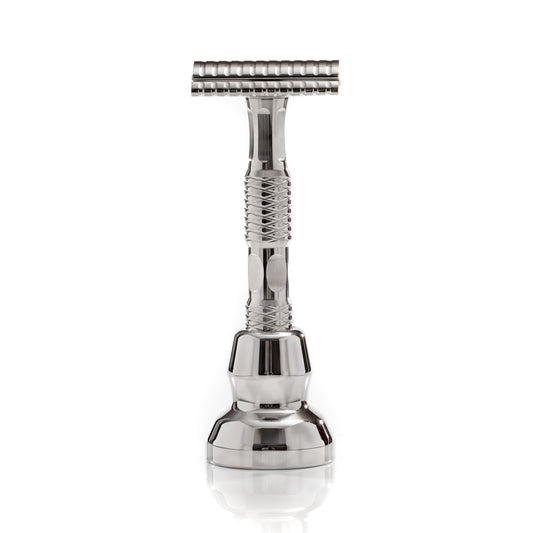 TRSCLKIT2WS: The Gift (Scalloped head, 0.68MM Blade Gap, 14mm x 100mm Pineapple Handle), Stainless Steel Double Edge Safety Razor SET