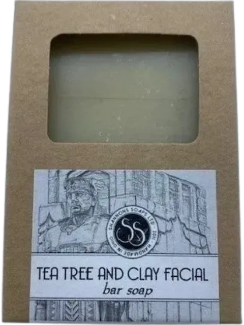 BARSOAP2: TEA TREE AND CLAY FACIAL BAR SOAP by Shannon's Soaps