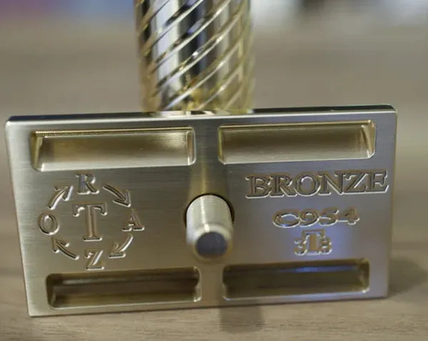 TRBR38: BRONZE SOLID BAR Double Edge Safety Razor: .38 mm blade gap