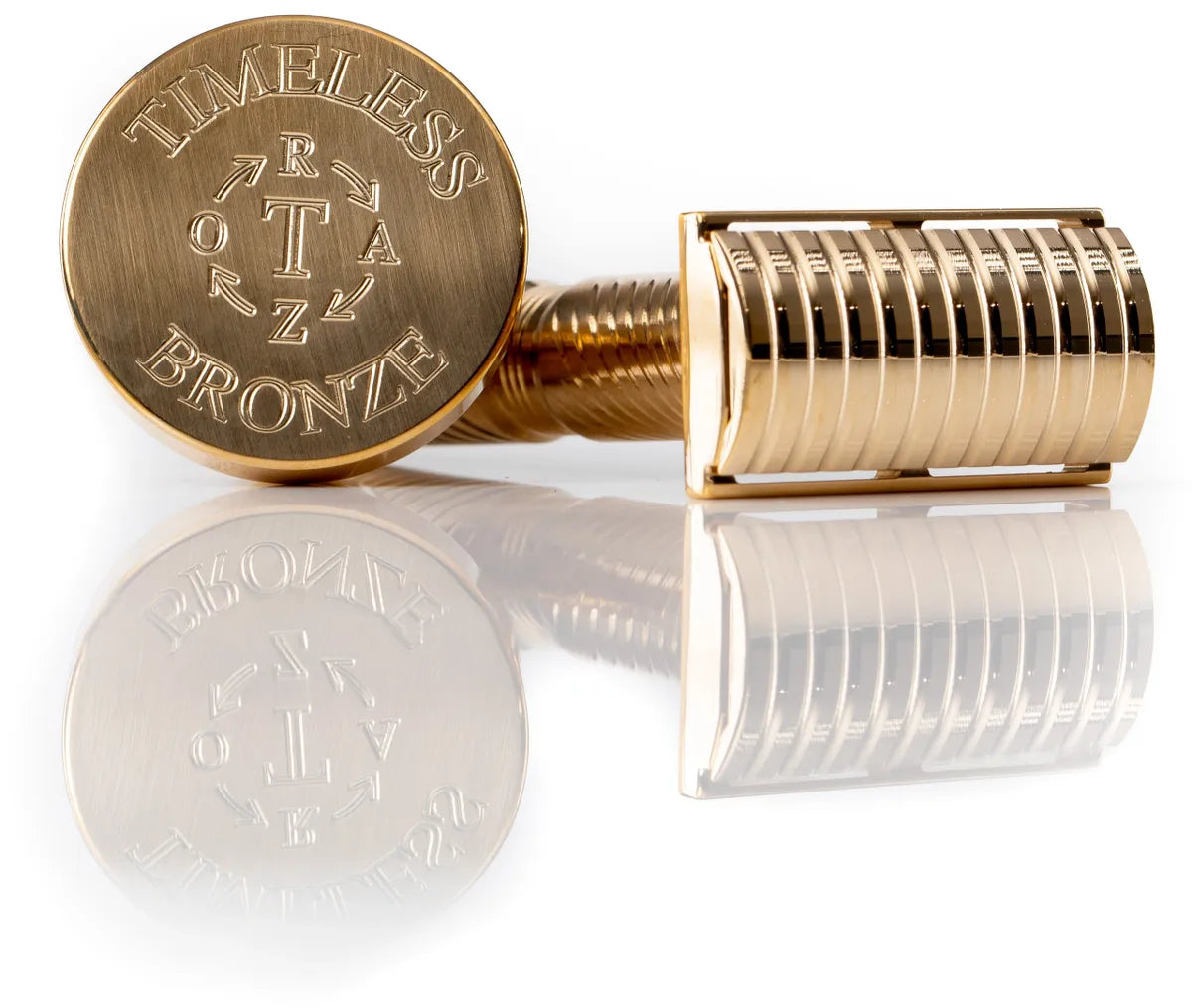 TRBR38: BRONZE SOLID BAR Double Edge Safety Razor: .38 mm blade gap