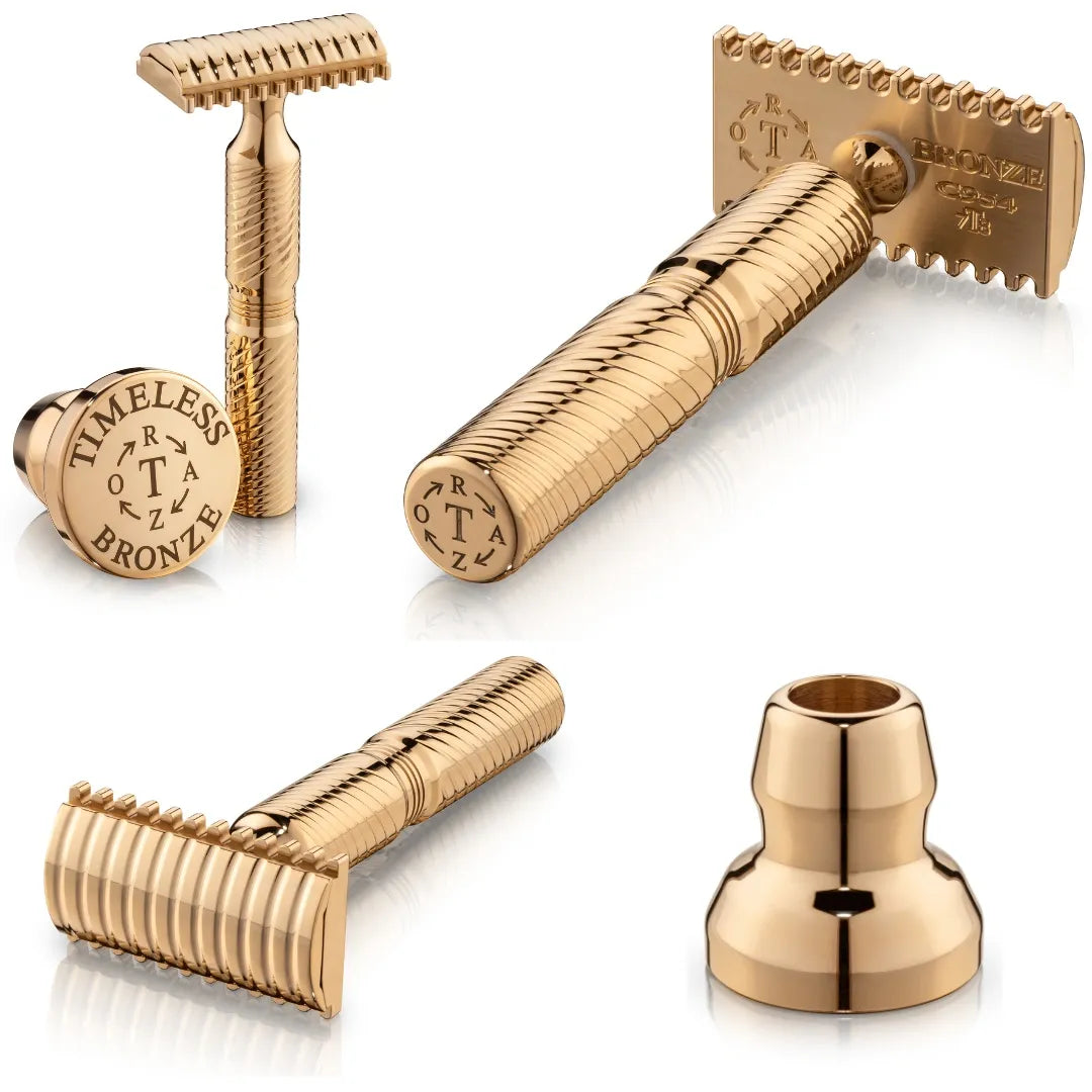 TRBR78: BRONZE OPEN COMB Double Edge Safety Razor: .78 mm blade gap