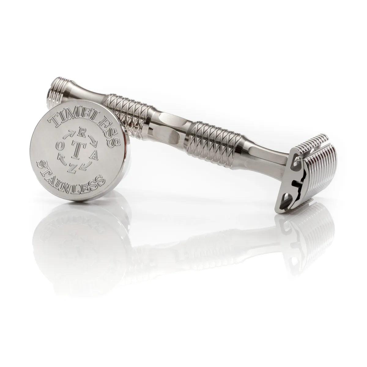 TRSCLKIT2WS: The Gift (Scalloped head, 0.68MM Blade Gap, 14mm x 100mm Pineapple Handle), Stainless Steel Double Edge Safety Razor SET