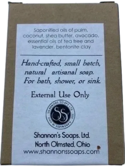 BARSOAP2: TEA TREE AND CLAY FACIAL BAR SOAP by Shannon's Soaps