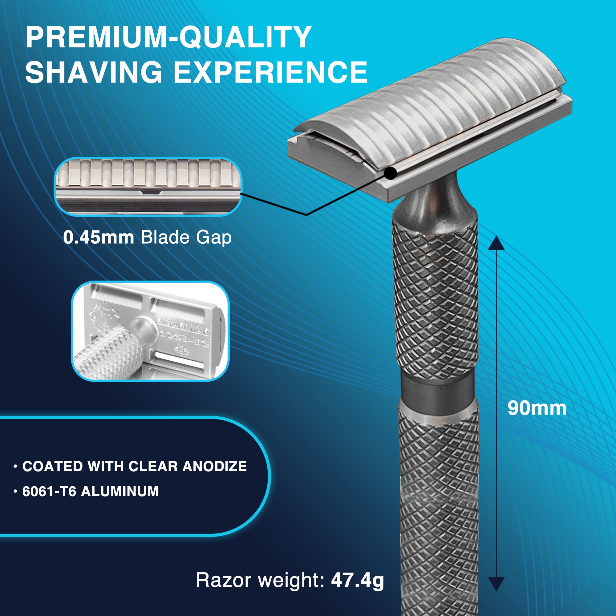 Safe Guard Razer ALSB45: ALUMINUM Double Edge Safety Razor – Timeless Razor