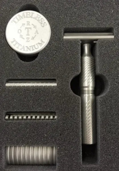 TIMKIT2: TITANIUM DOUBLE EDGE SAFETY RAZOR MASTER KIT – Timeless Razor