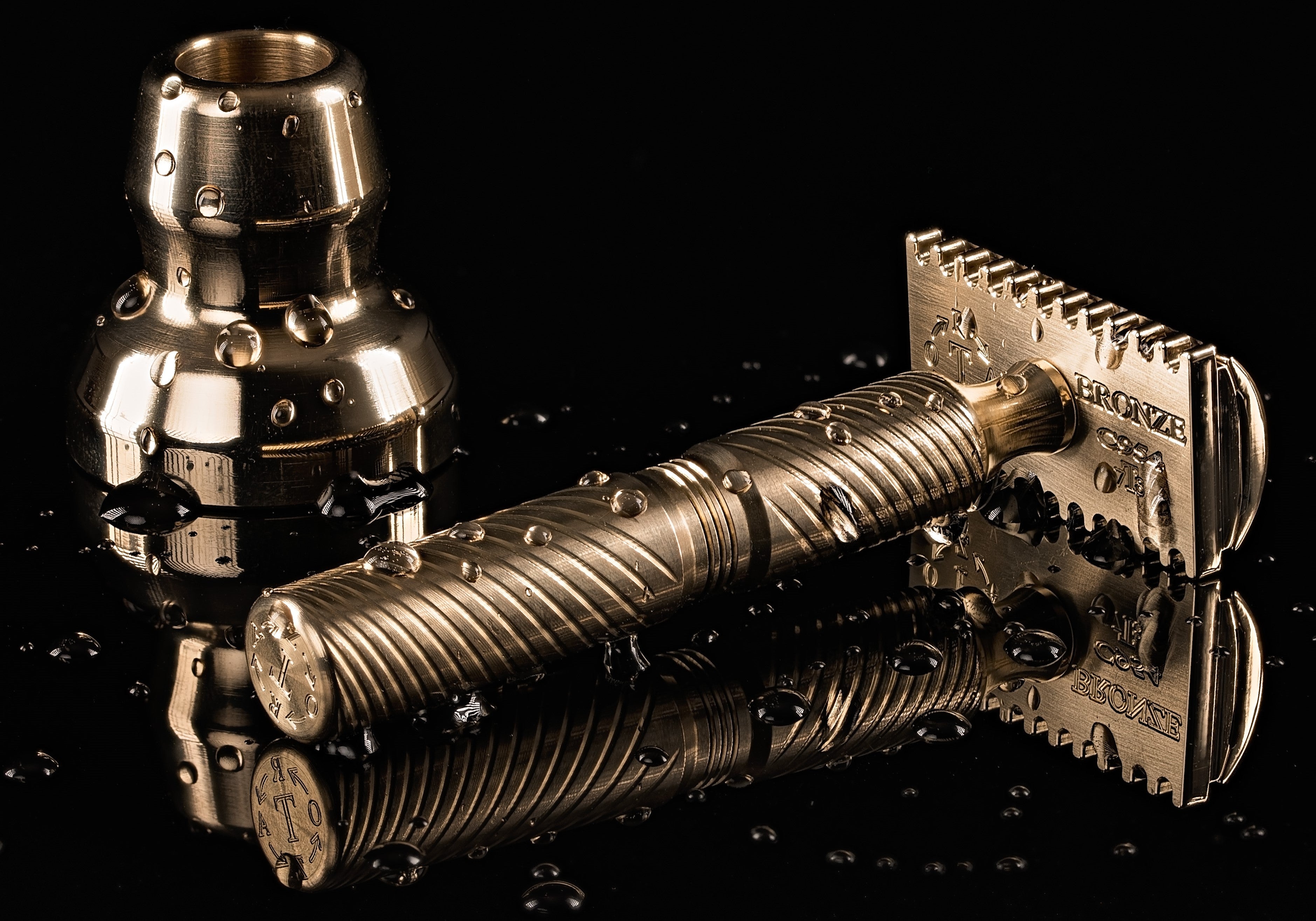 TRBR38: BRONZE SOLID BAR Double Edge Safety Razor: .38 mm blade gap ...