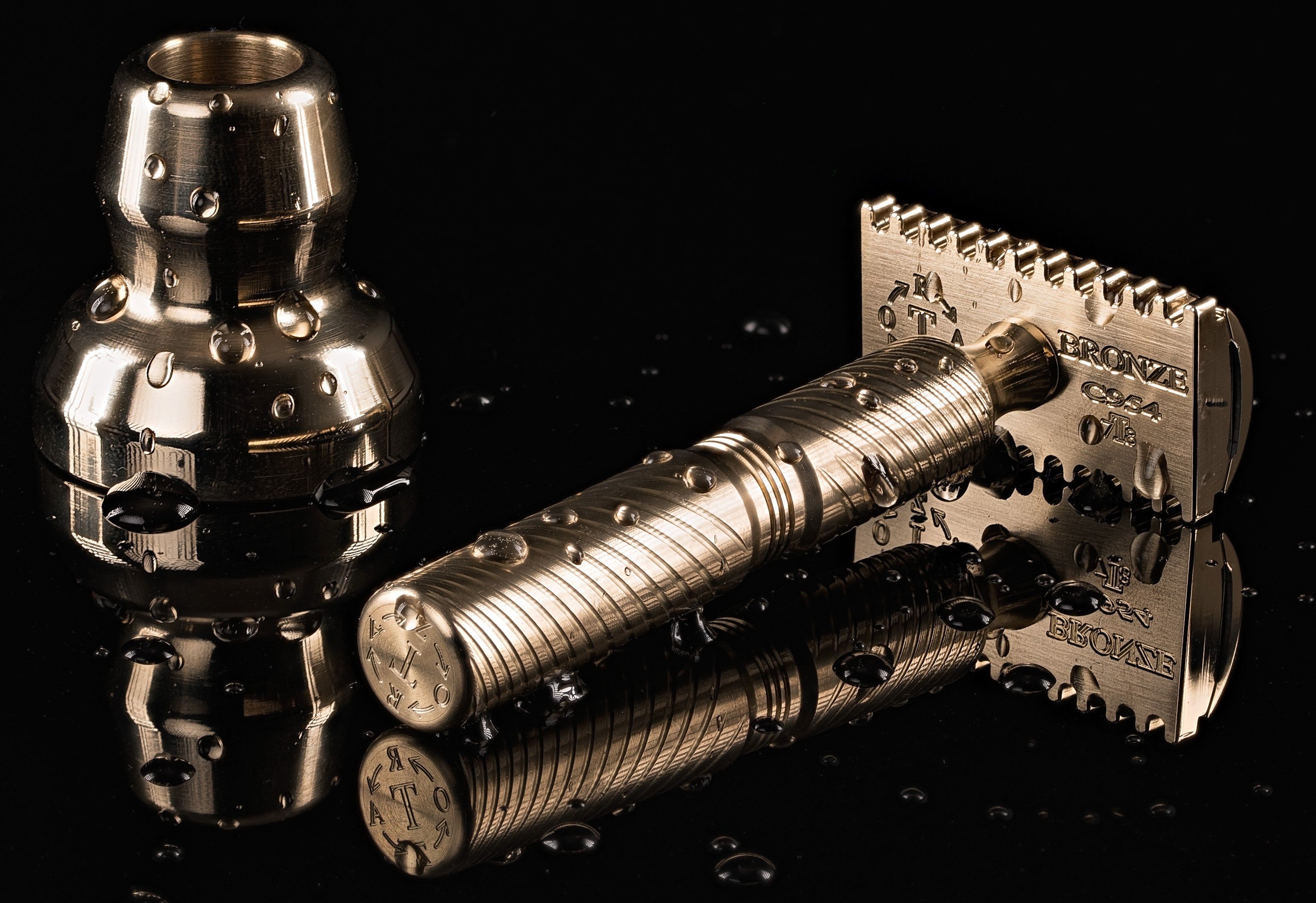 TRBR38: BRONZE SOLID BAR Double Edge Safety Razor: .38 mm blade gap ...