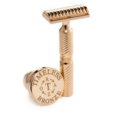 TRBR38: BRONZE SOLID BAR Double Edge Safety Razor: .38 mm blade gap